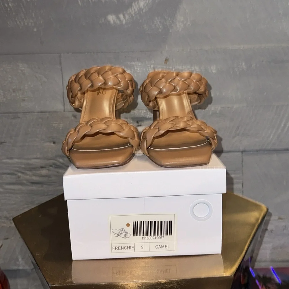 New Mata slip on sandals with braided vegan leather straps
